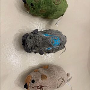 Zhu Zhu Toy Trio in Green, Gray, and Tan.